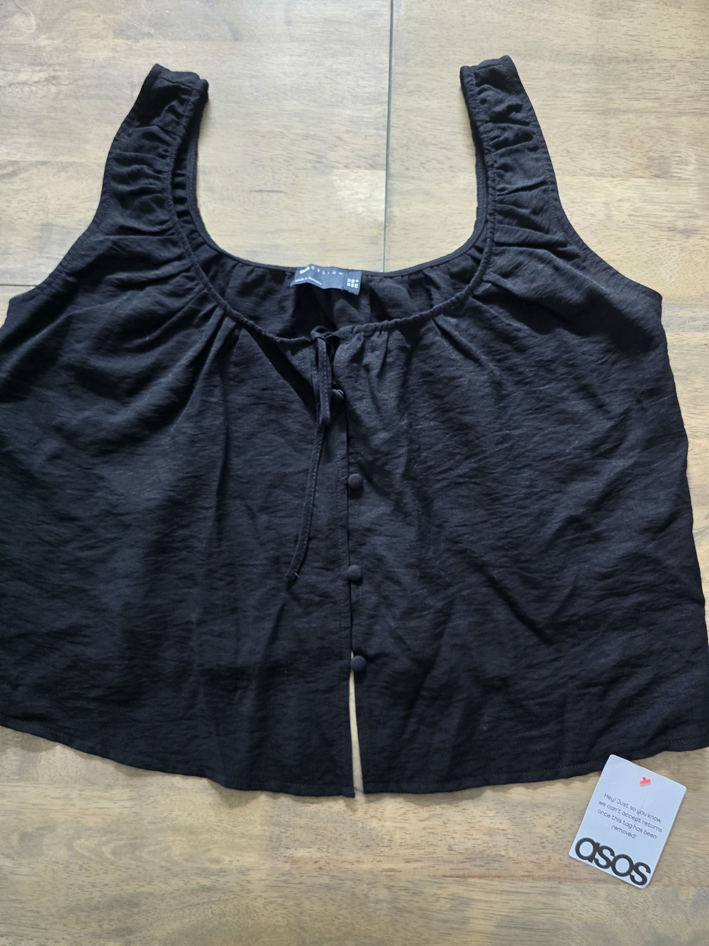 ASOS Black Sleeveless Button-Front Camisole